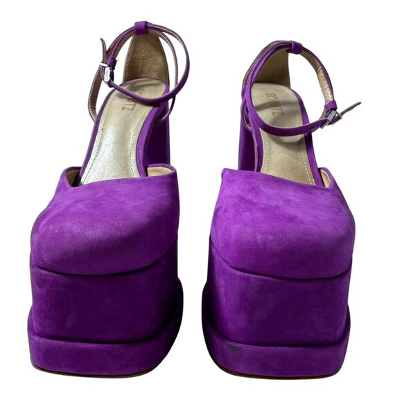 Schutz Luan Purple Suede Platform Heels – Size 7.5B - Picture 3 of 11